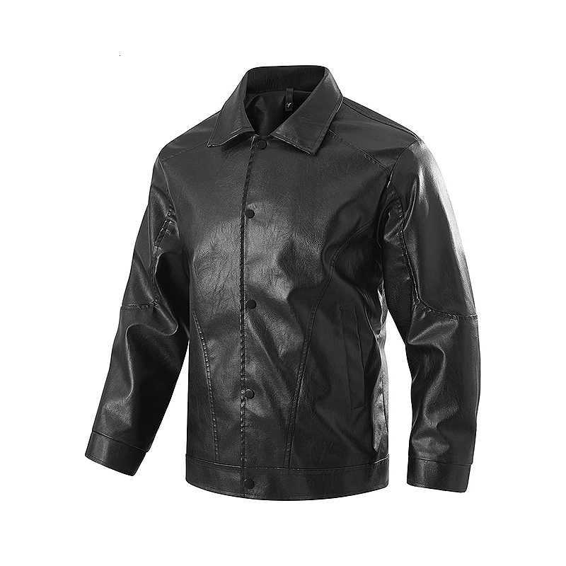 Leather Coat Fashion New Brand Mens Motorcycle Washed Leather Spring Slim Fit Lapel Casual Mens Jacket Windproof Casual Coat XJ250818
