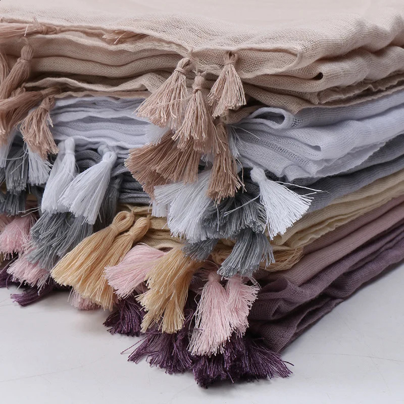 31 Colors Plain Solid Tassel Viscose Shawl Scarf Lady High Quality Shawls and Wraps Pashmina Stole Bufanda Muslim Hijab 180*90Cm250812
