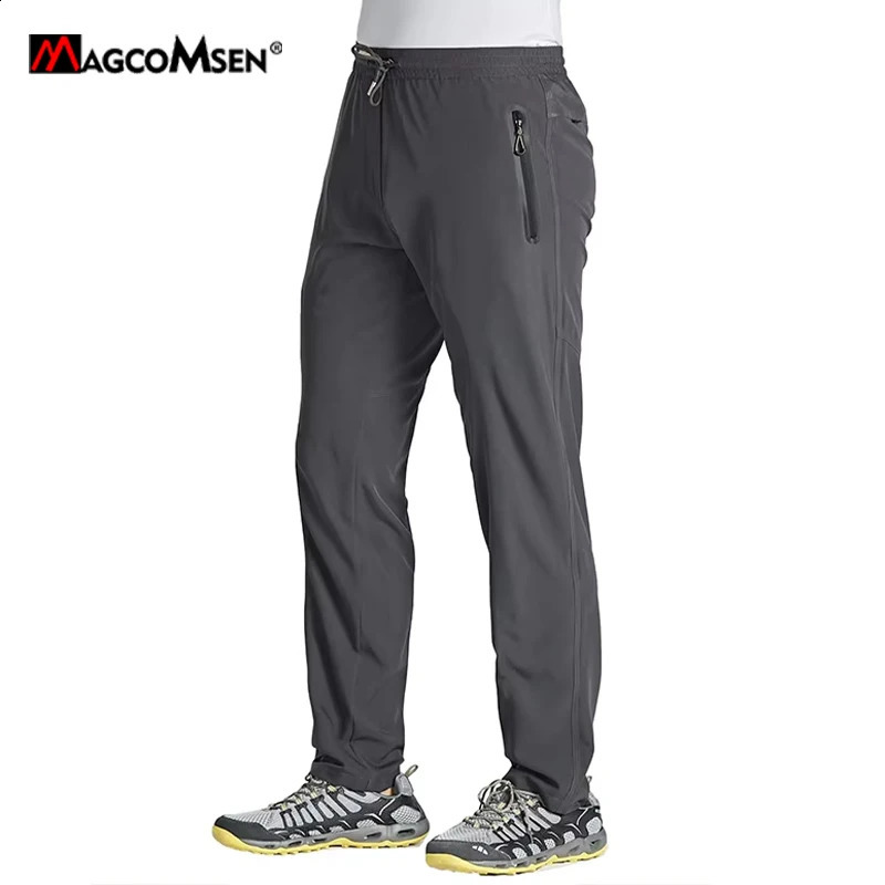 MAGCOMSEN Quick Dry Mens Sweatpants with Zip Pocket Summer Lightweight Track Pants for Outdoor Jogging Hiking 250801