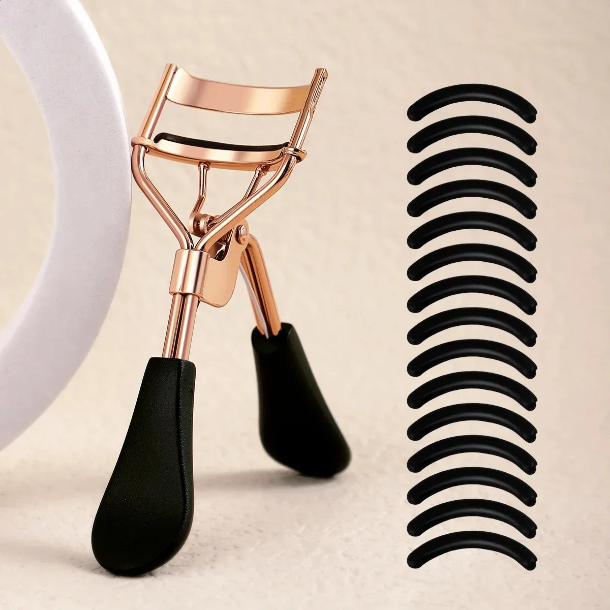 Portable eyelash curler with 15 silicone pads and stainless steel eyelash curler used for eyelash extension and curling tools 250814
