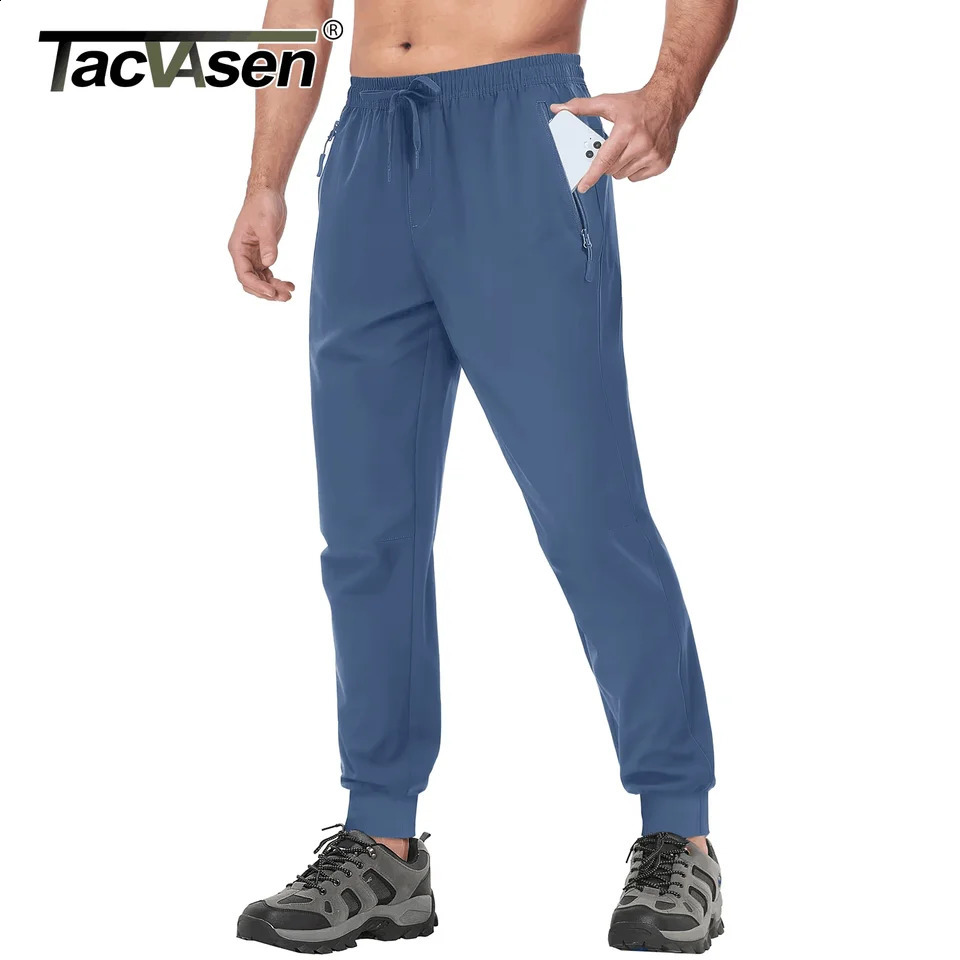 TACVASEN Summer Quick Dry Hiking Pants Mens Casual Zipper Pockets Sports Training Outdoor Jogger Running Gym Work Trousers 250801