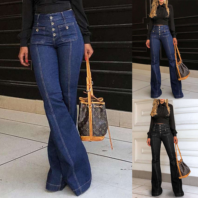 Free Shipping Designer 2025 Stretch Slim Patch Flared Jeans With High Waist And Fashionable Slim Fit For Spicy Girls