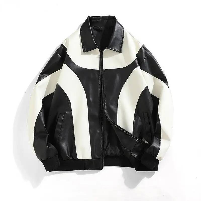 Hip Hop Women Mens Faux Leather Jacket Padded Windbreaker Motorcycle Biker Bomber Coat