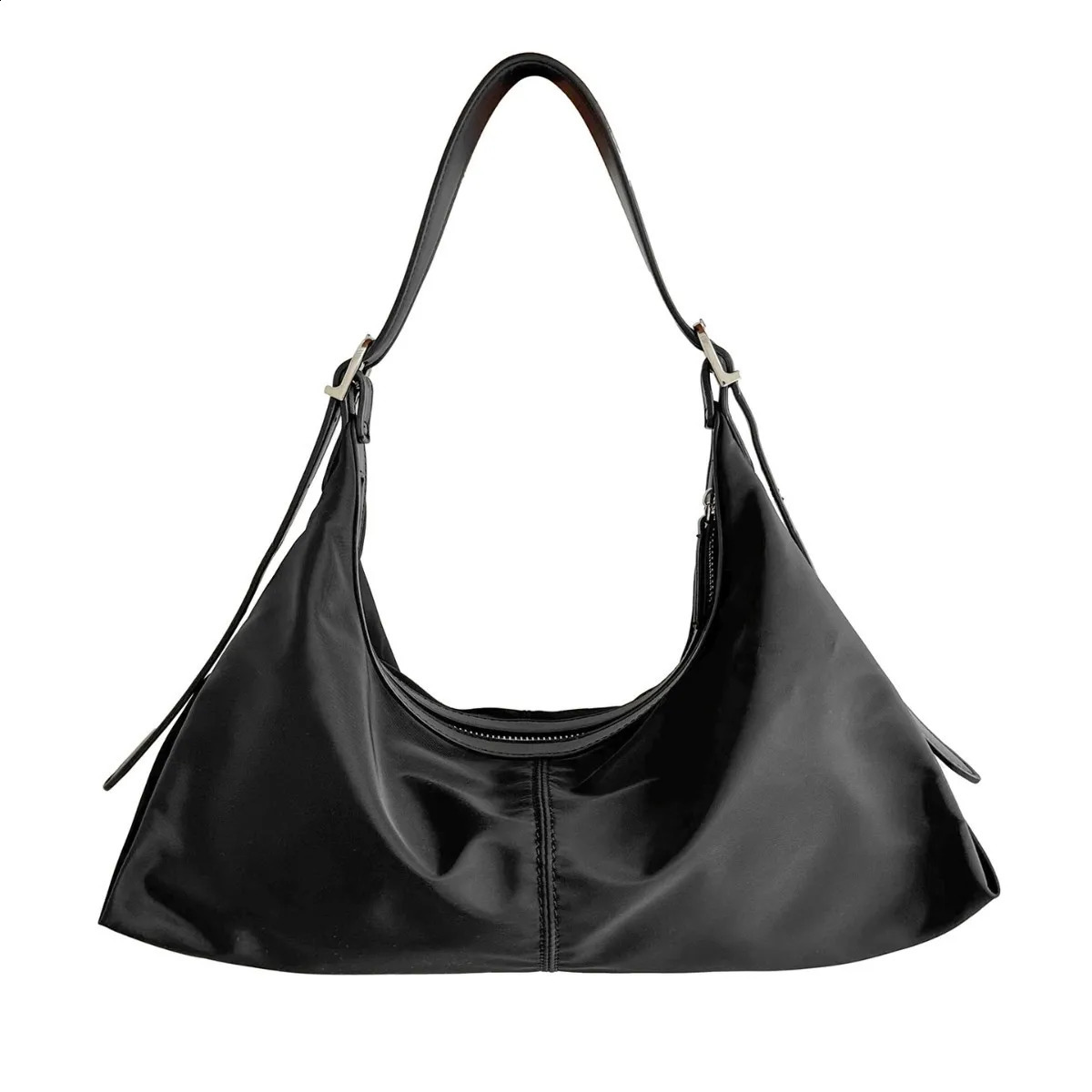 womens bag solid color simple handheld shoulder zipper nylon commuting armpit women 250815