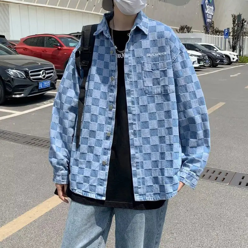 Veste de baseball hommes veste à la mode garçons en damier à carreaux veste en veste lâche 250815