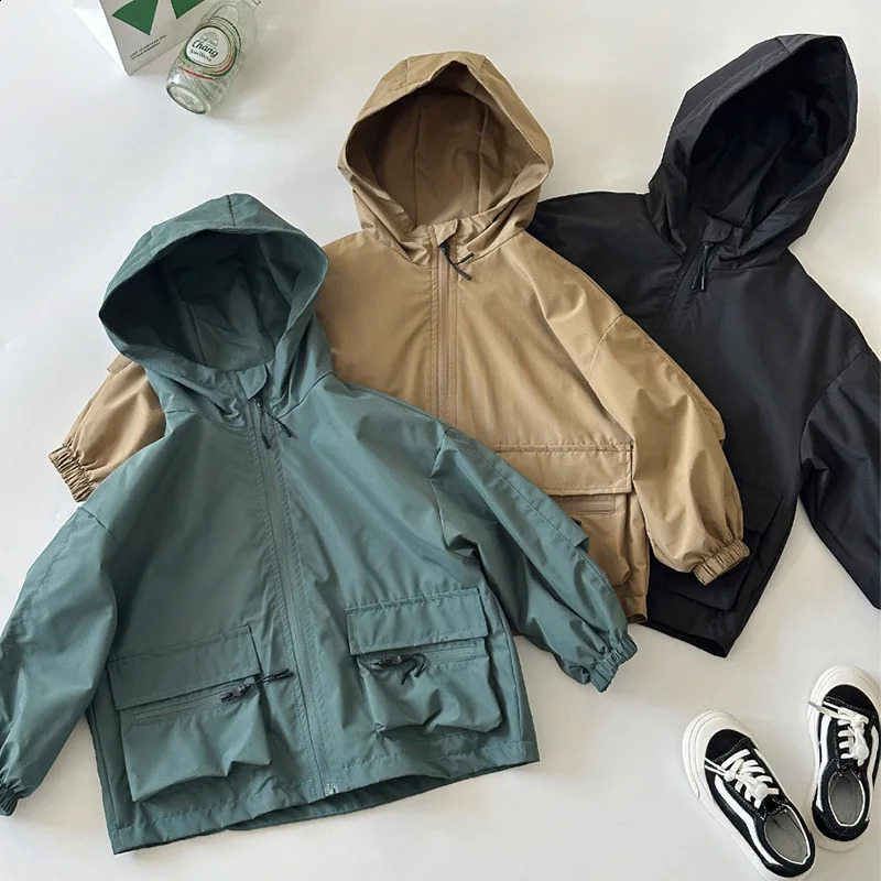 Boys Jackets Spring Autumn Hoody for Kids Waterproof Children Coat Casual Teenager Outerwear School Baby Windbreaker Clothing 250813