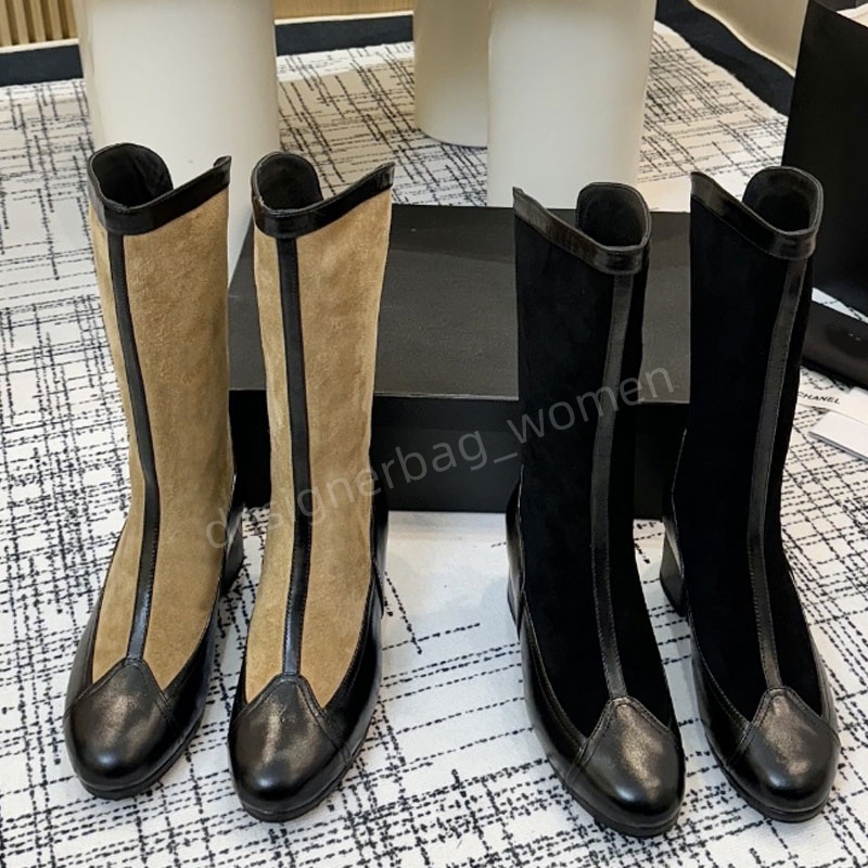 boots designer women knight boots thick soles high boots suede leather high boots fashion woman knee boot chunky heels casual autumn winter boot rea