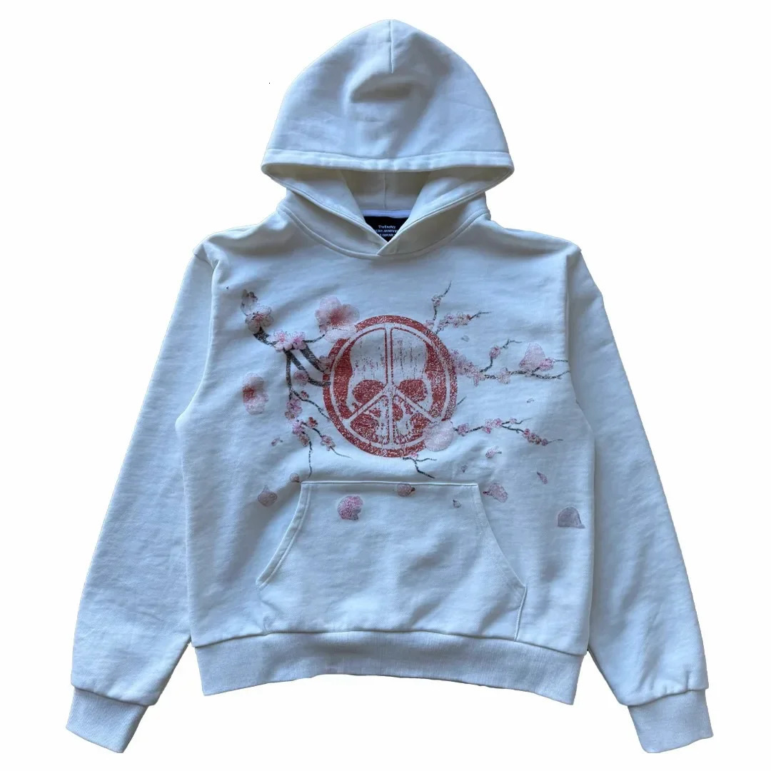 2025 Y2K Casual Street Style Pullover Men Skull Sakura Pattern Large Size Hoodies Women Autumn and Winter Harajuku Jackets 250818