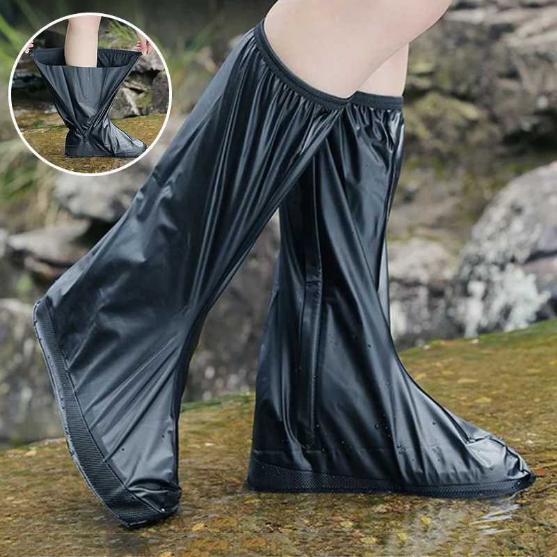 1 Pair Waterproof Rain Boot Shoe Cover Outdoor High Tube Fishing Boots Anti-Slip Rainproof Boot Cover for Motorcycle Bike Hiking XJ250818