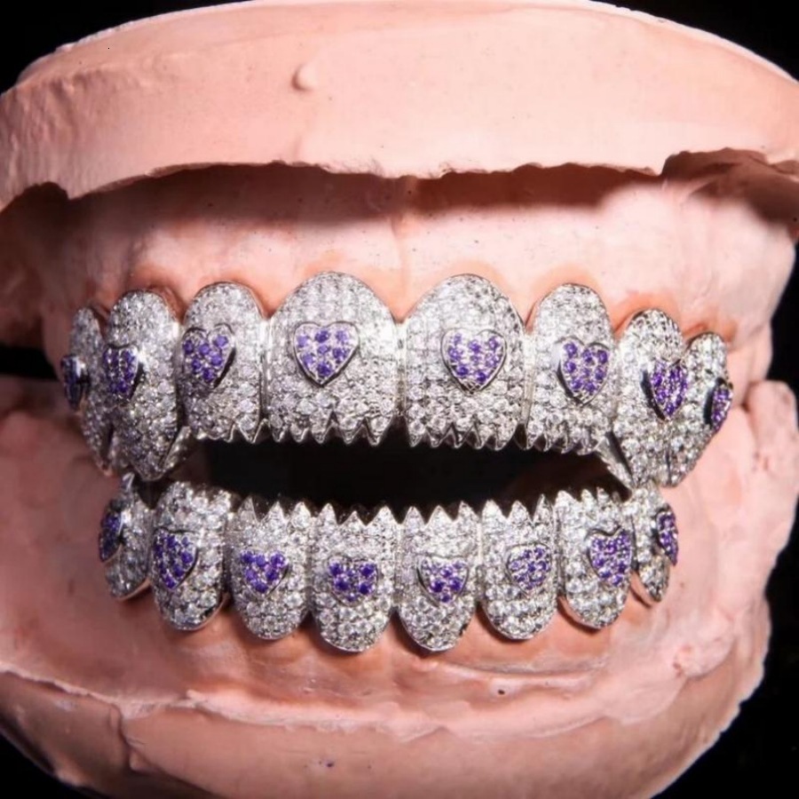Buss Down VVS Iced Out Custom Hiphop Grillz Teeth 925 Sterling Silver Sparkling Moissanite Grillz