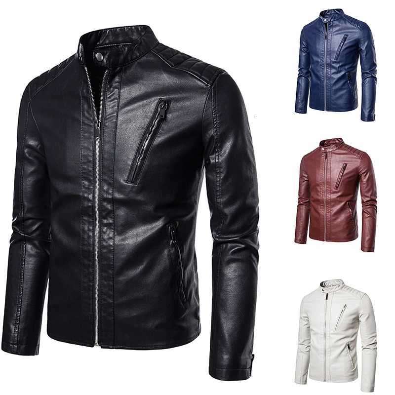Traf Mens Casual Fashion Trend Couleur solide Veste en cuir PU PU grande taille Veste en cuir commercial multifonctionnel XJ250818