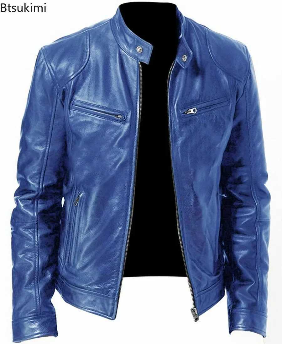 2025 Leather Motorcycle Jacket Men Slim Short-Coat Collar PU Jackets Autumn Winter Windproof Leather Coat Blazer Men Blazers 5XL XJ250818
