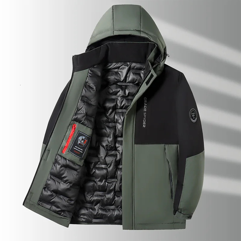 Parkas for Men Long Jacket Winter Warm Coat Hooded Casual Mens Autumn Windproof Outwear Male Down 250818
