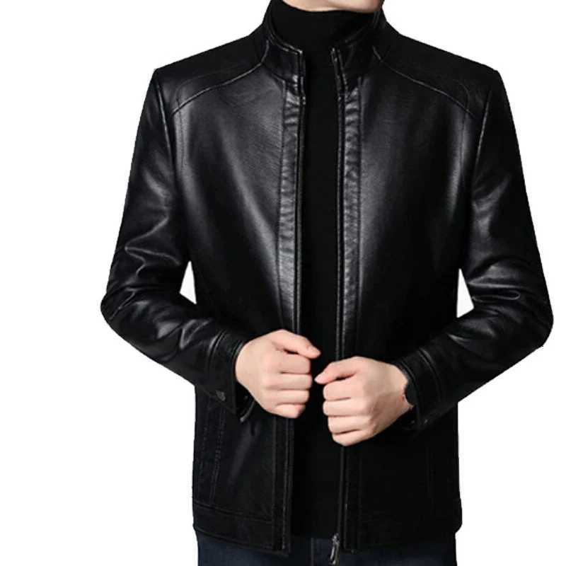 Brand Vintage Leather Jacket Streetwear Casual Blazer Jackets Men Outerwear Men Leather Suit Jacket Men Slim Fit Coats XJ250818