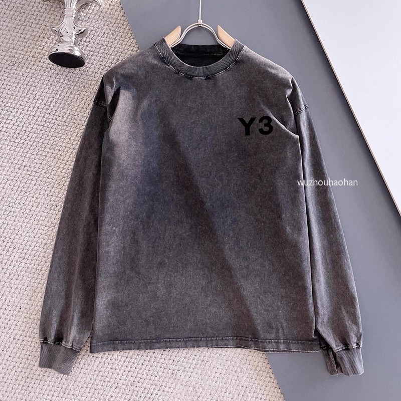 Long Sleeve T Shirts Mens y3 Autumn and Winter Letter Printed Round Neck Casual Bottoming Shirt Y1289