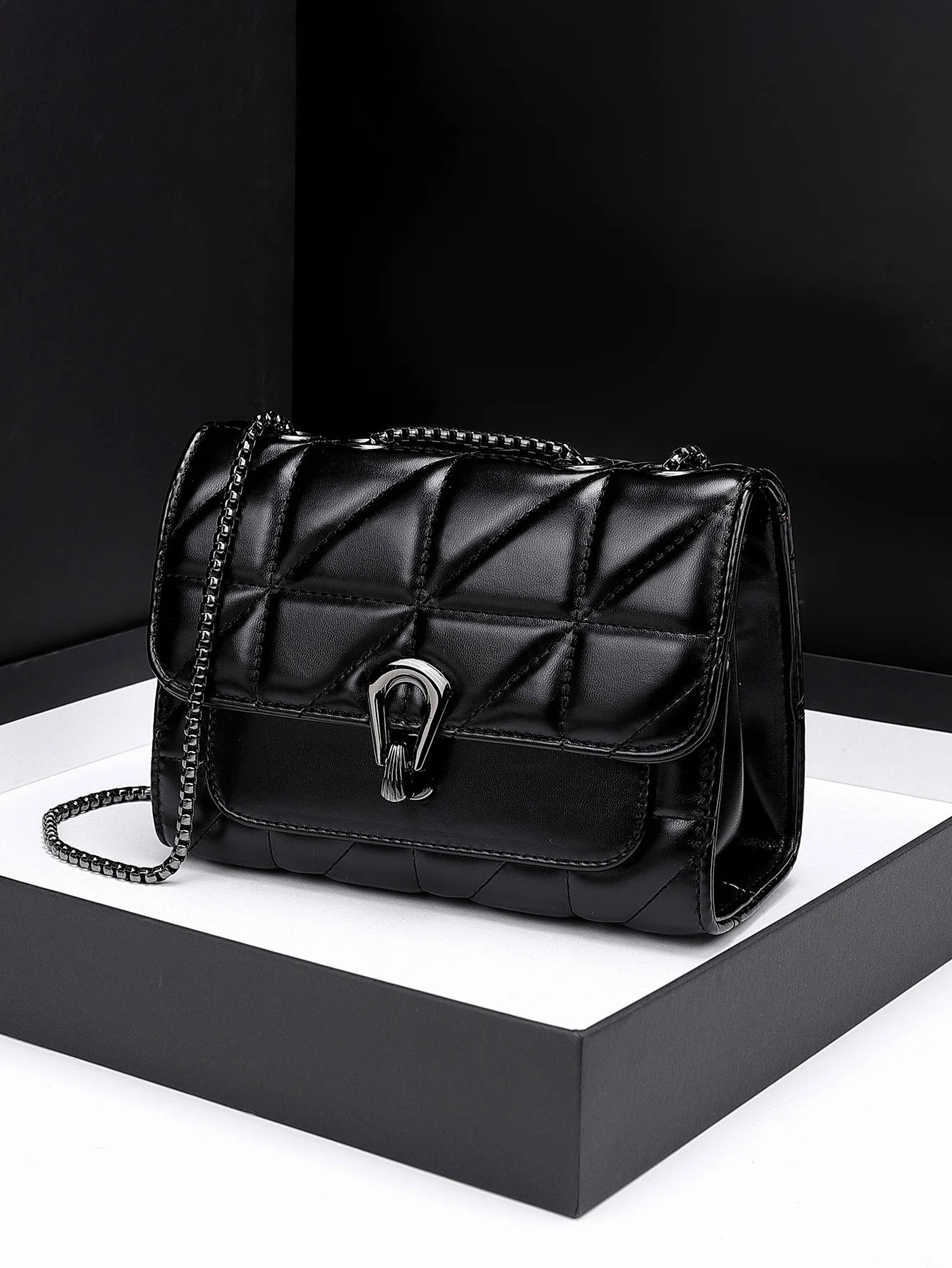 Retro Flip Flip Womens Diagonal Cross Bag PU Le cuir en cuir piétiné Mode de sac à main