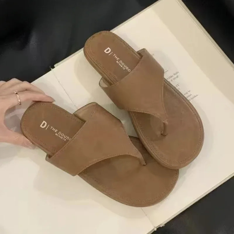 Flats Women Slippers Clip Toe Flip Flops Casual Shoes Woman Summer Trend Home Slides Walking Femme 250814