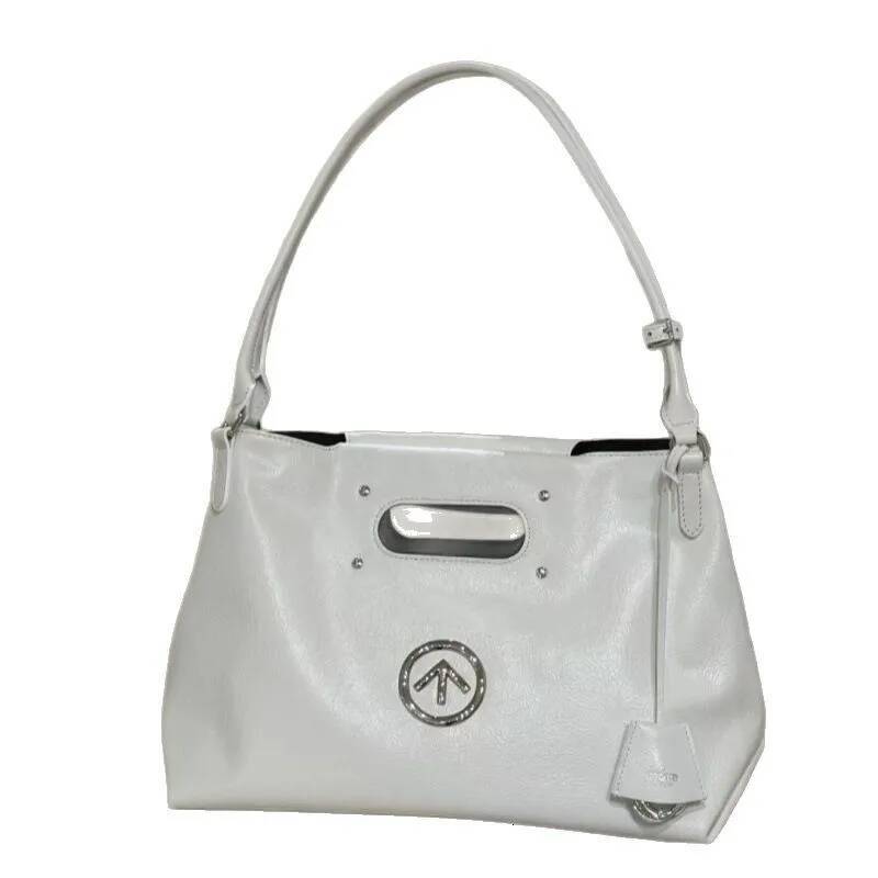 GROTTO 2025 New Fashion CARRY Tote Large Capacity Commuter Cowhide Handbag Single Shoulder Soft Bag