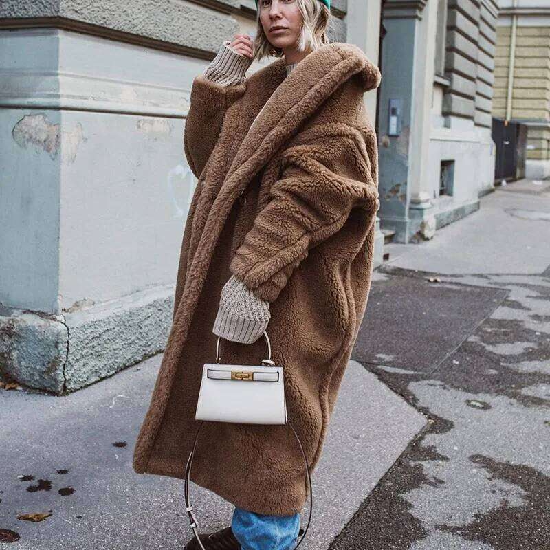 & Faux 2025 New Winter Women's Fashion Temperament Lapel Solid Color Women Fur Coat Feminine Elegance H369 20250818