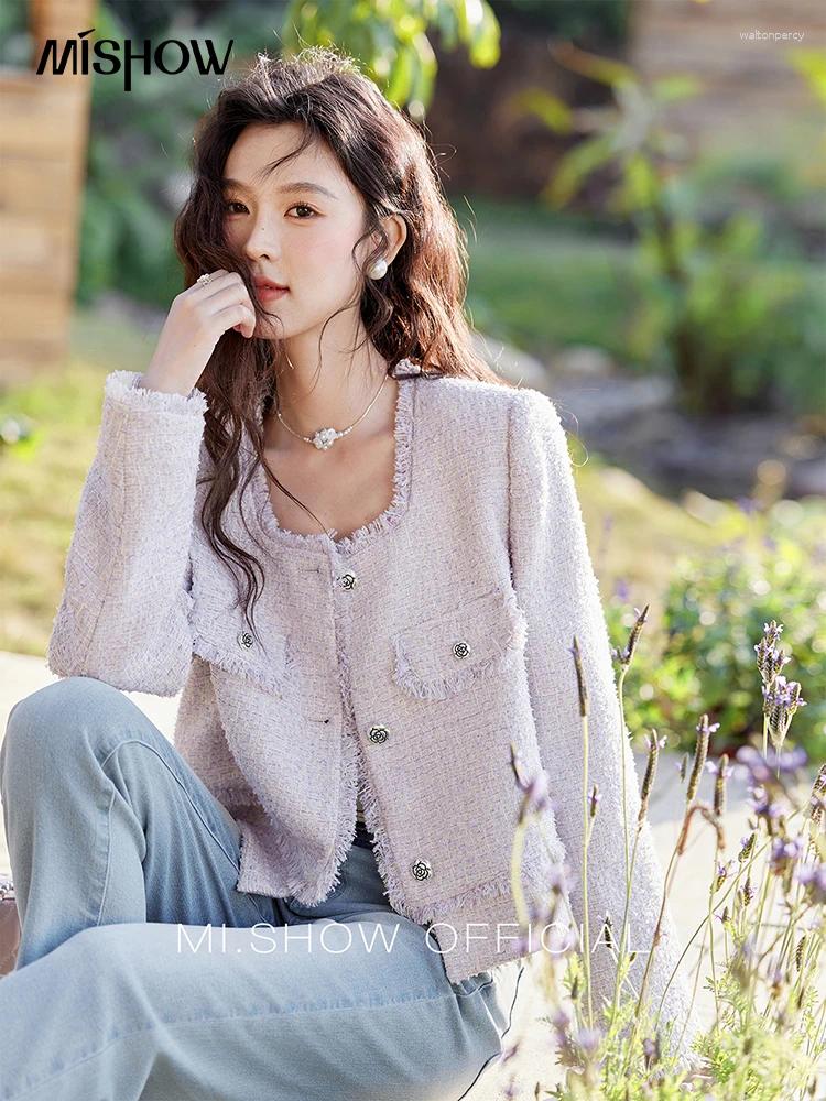 Vestes pour femmes mésavis tassel Mabet parfumé pour les femmes 2025 Spring Rose Backle Weave Clats Classement Elegant Square Cer