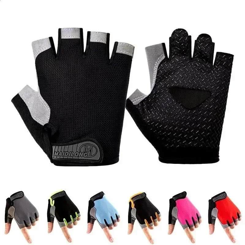 Gants d'entraînement de gymnase sans doigts pour hommes femmes cyclistes sportives de fitness moto Mtb Antislip Bicycle Accessoires 250811