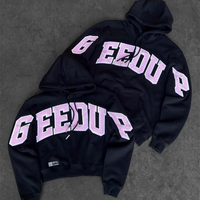 Colorful Letter Print Oversized Hoodie Women European and American Street Fashion Clothing Retro Simple Pullover Sweatshirt Men y250805