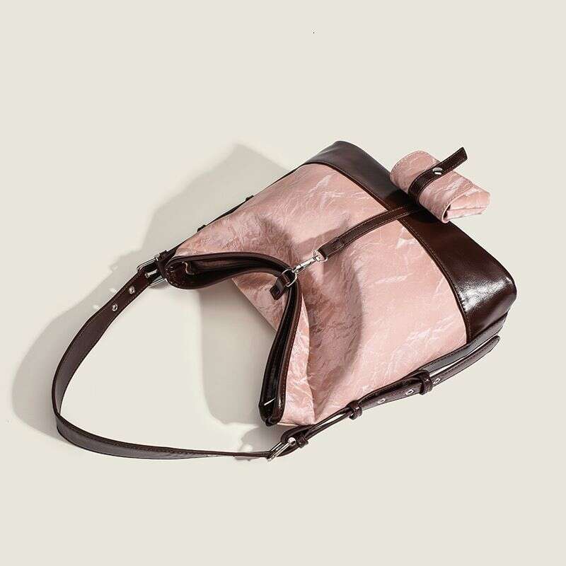 Large-Capacity Commuter Shoulder With Contrasting Colors Casual Bucket Bag