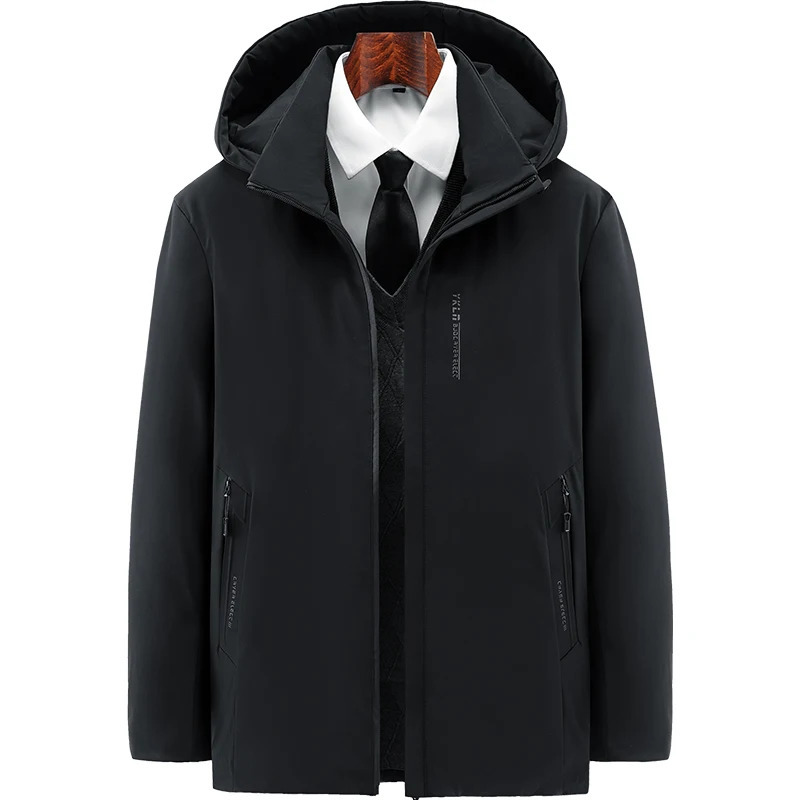 Men Fashion Hooded Windproof Warm Coat Plus Size Outwear Thick Fleece Casual Thicken Cotton Jacket Winter Parka 250818