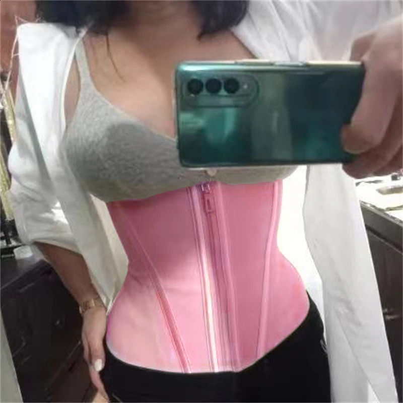 Women Plus Size Fajas Waist Trainer Corset Tummy Control Zipper Vest Body Shaper Cincher Shapewear Slimming Belt Sports Girdles 250814