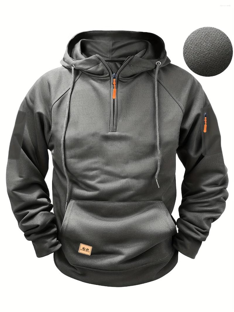 Men's Hoodies Autumn And Winter Casual Sports Multi Zipper Arm Pocket Hoodie Pullover Hooded Sweatshirt