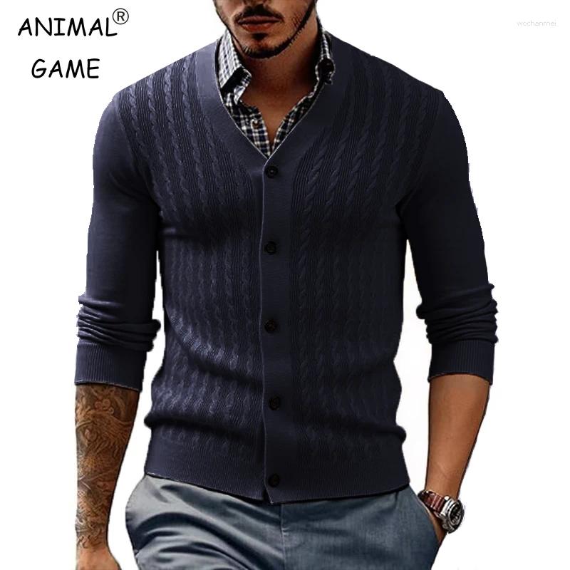 Men's Sweaters Cardigan Sweater Casual Cable Knit V Neck Button Down Slim Fit Lightweight Sweatcoats Autumn And Winter