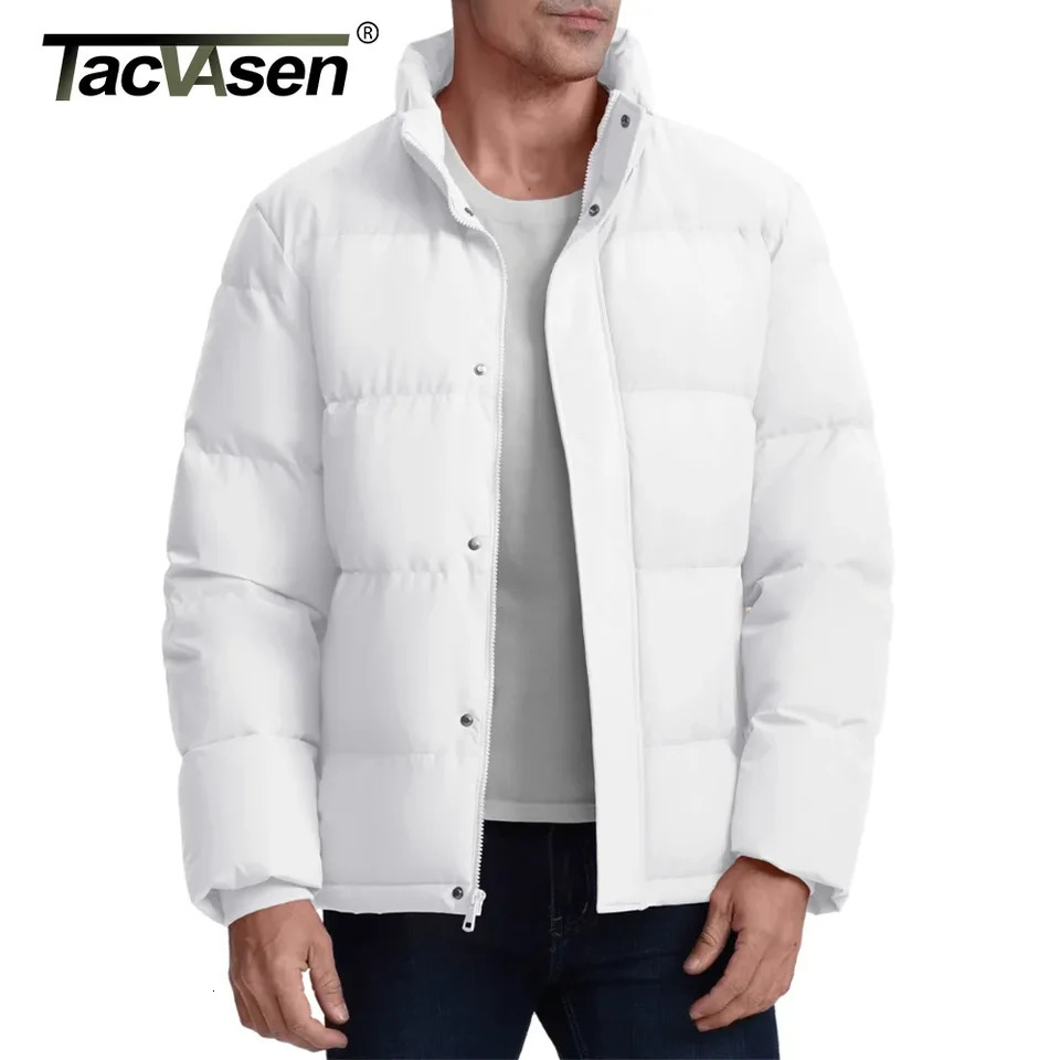 TACVASEN HIVER DOWN Vestes pour hommes Collier de support matelassé à l'eau Mouette légère résistante aux couches de vent masculin 250818
