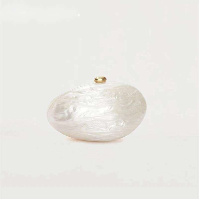Designer Bags Egg Shell Clutch Bag Acrylic Women Wedding Evening Party Cute Ivory Pearl Color Purse Handbag Summer New 2024 Luxury Bag
