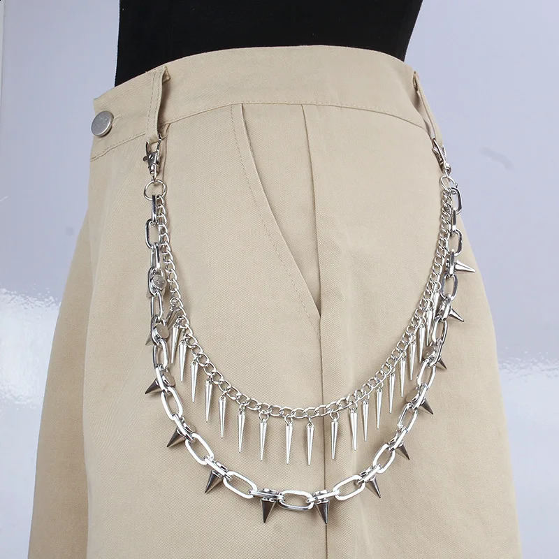 Chaîne de chaîne en couches en métal Punk Rock Keychains pour hommes Femmes Taist Key Chain Wallet Jeans Rivet Pantalons CELLER CEINDES ACCESSOIR