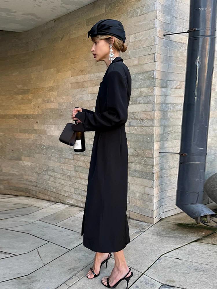 Women's Jackets Elegant Overcoat Trun-down Collar Full Sleeve Single Breasted Solid Long Female Overcoats 2025 Autumn Fashion Lady Coat