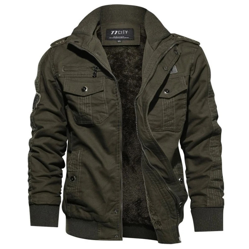 Mens Tactical Jacket Autumn Winter Fleece Jackets Men Casual Multiple Pockets Windproof Outdoor Workwear Coat 250818