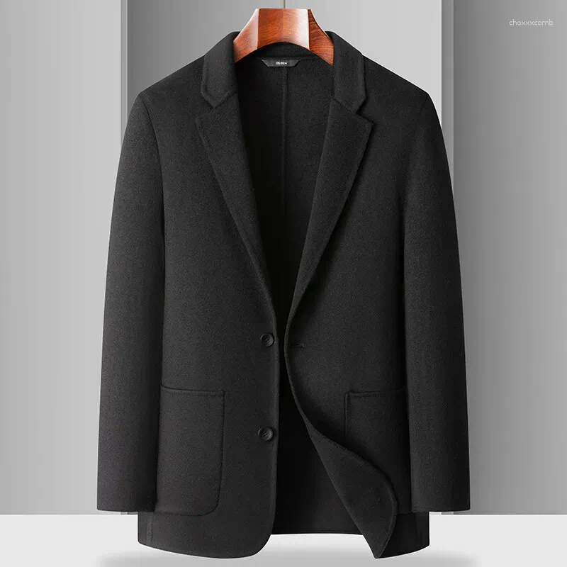 Men's Wool Casual Woolen Coats 2025 Spring Autumn Short Overcoat Solid Color Windbreaker Jacket Business Warm Top Suits Clothing