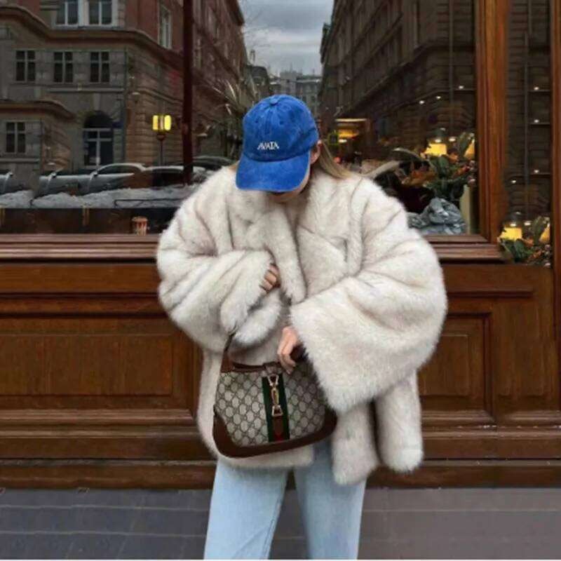 Veste2025 Nouveau manteau de fourrure lâche à renard pointillé moe épaissis pour l'hiver pour femmes pour femmes H377 250818