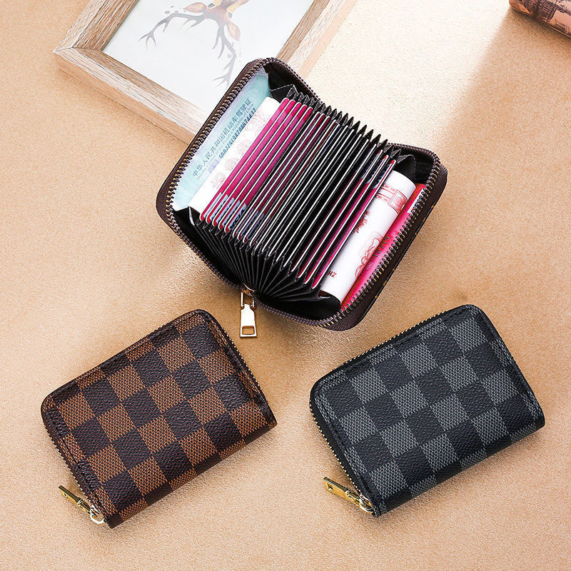 Mesh contrasting color women's organ card bag multi slot card clip free shipping designer large capacity ID bag compact casual coin wallet
