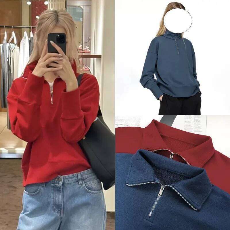Top à glissière à collier à col à col à col ferme, veste à manches longues de style extrêmement simple, 2025 printemps et été 250818
