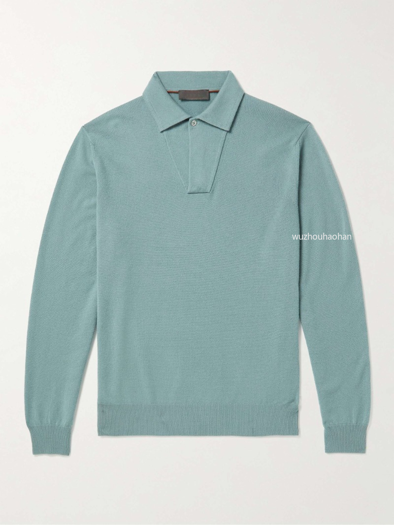 Designer Mens Polos Knitted Long-sleeved Baby Cashmere Polo Shirt Fashion Autumn and Winter Tops L1289