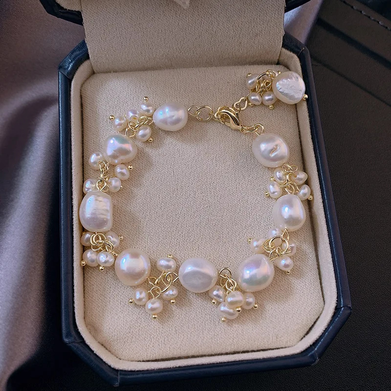 Sell 100% Natural Baroque Freshwater Pearl 14K Gold Filled Female Charm Bracelet Hand Jewellery Accessories 250813
