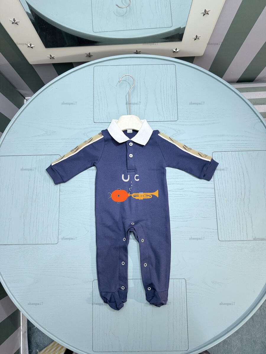 Top newborn jumpsuits Instrument pattern lapel toddler romper designer Baby clothing Long sleeve infant bodysuit A135X04N259-image-1071562332