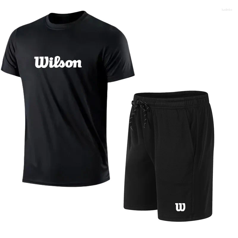Men's Tracksuits Breathable Tennis Sportswear Outdoor Badminton Training Wear Loose Running Sweatshirts Short-sleeved Suits