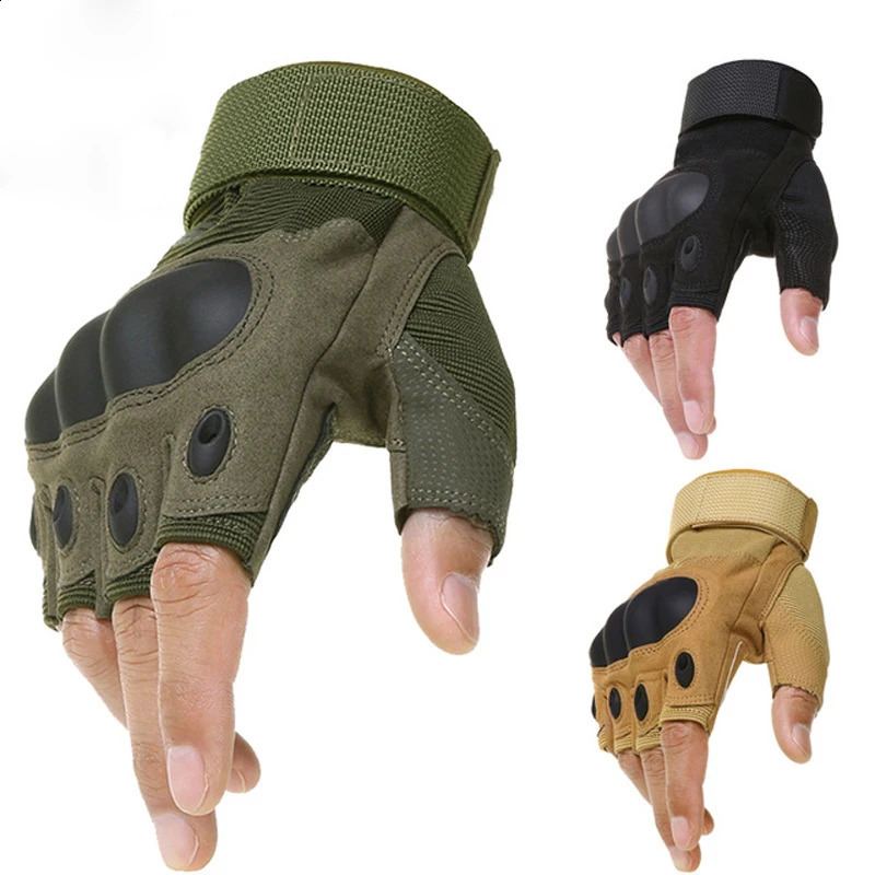 Tactical Hard Knuckle Half finger Gloves Mens Combat Hunting Shooting Paintball Duty Fingerless 250811