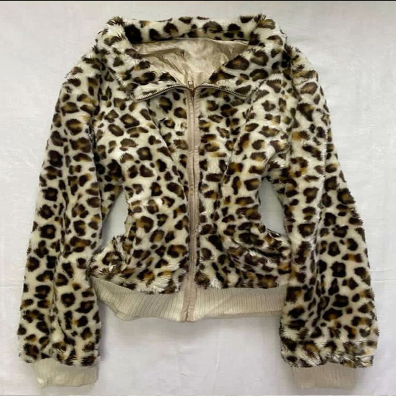 Y2K Women Leopard Print Hoodies Clothes Hip Hop Graphic Punk Aesthetic Gothic Fashion Vintage Zip Up Streetwear EMO Girl 250815