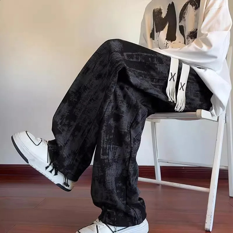 Fashion Tiedye Drape Pants Mens American Sweatpants Youth High Street Wide Leg Casual 250801