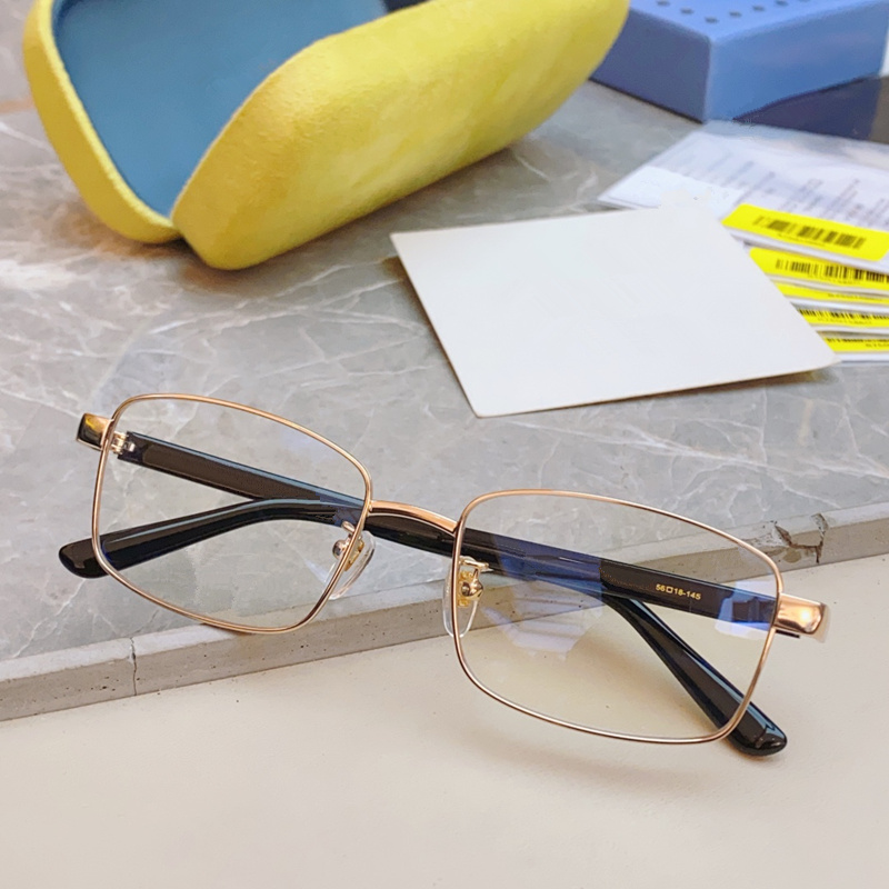 Luxury concise Business rectangular Glasses Frame for Men Lightweight Gold Titanium Big Fullrim 56-18-145 for Prescription Goggles Fullset Desig Cas