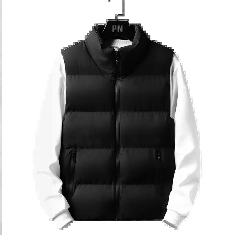 5XL Mens Vest Jacket Warm Sleeveless Jackets Winter Waterproof Zipper Coat Autumn Standup Collar Casual Waistcoat Clothing 250818