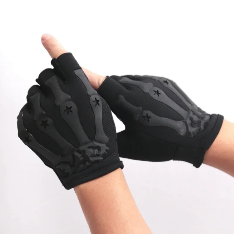Mentes à vélo gants en plein air sport sans doigt moto à haute teneur élastique gant de vélo noir travail mitten guantes 250811